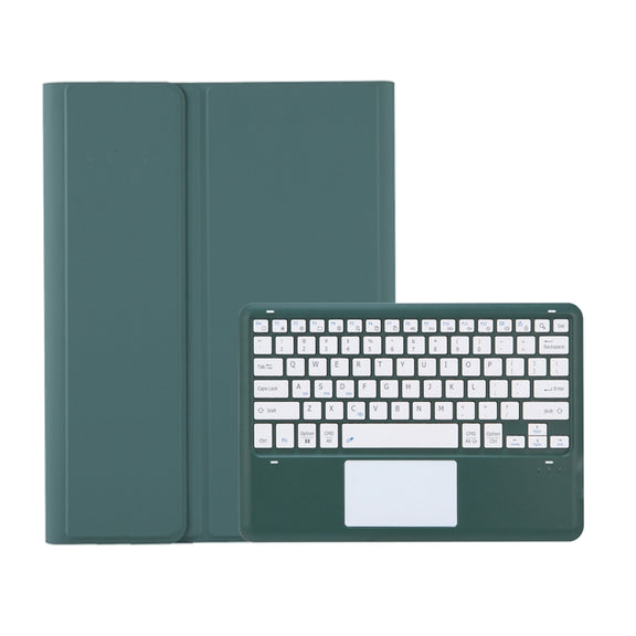 For Samsung Galaxy Tab S10 Ultra A910B-A Touch Pad Detachable Bluetooth Keyboard Leather Tablet Case(Dark Green)