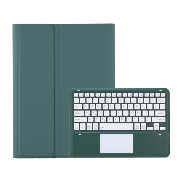 For Samsung Galaxy Tab S10 Ultra A910B-A Touch Pad Detachable Bluetooth Keyboard Leather Tablet Case(Dark Green)