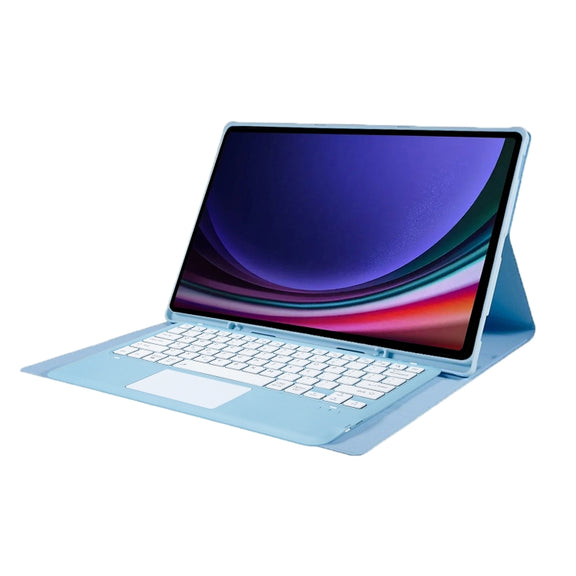 For Samsung Galaxy Tab S10 Ultra A910B-A Touch Pad Detachable Bluetooth Keyboard Leather Tablet Case(Sky Blue)