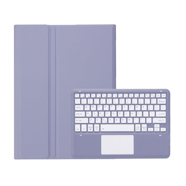 For Samsung Galaxy Tab S10 Ultra A910B-A Touch Pad Detachable Bluetooth Keyboard Leather Tablet Case(Purple)