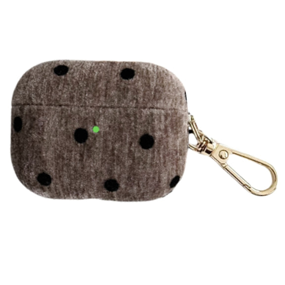 For AirPods Pro Velvet Cloth + PC Headset Shockproof Case(Brown)