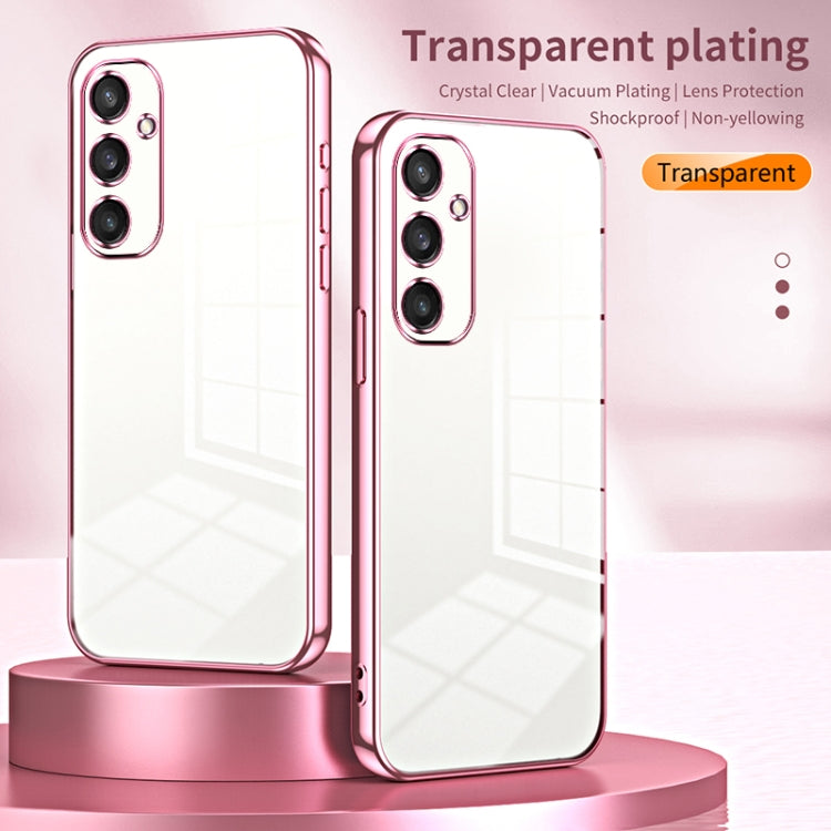 For Samsung Galaxy S25 5G Transparent Plating Fine Hole Phone Case(Purple)