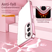 For Samsung Galaxy S25 5G Transparent Plating Fine Hole Phone Case(Purple)
