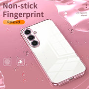 For Samsung Galaxy S25+ 5G Transparent Plating Fine Hole Phone Case(Gold)