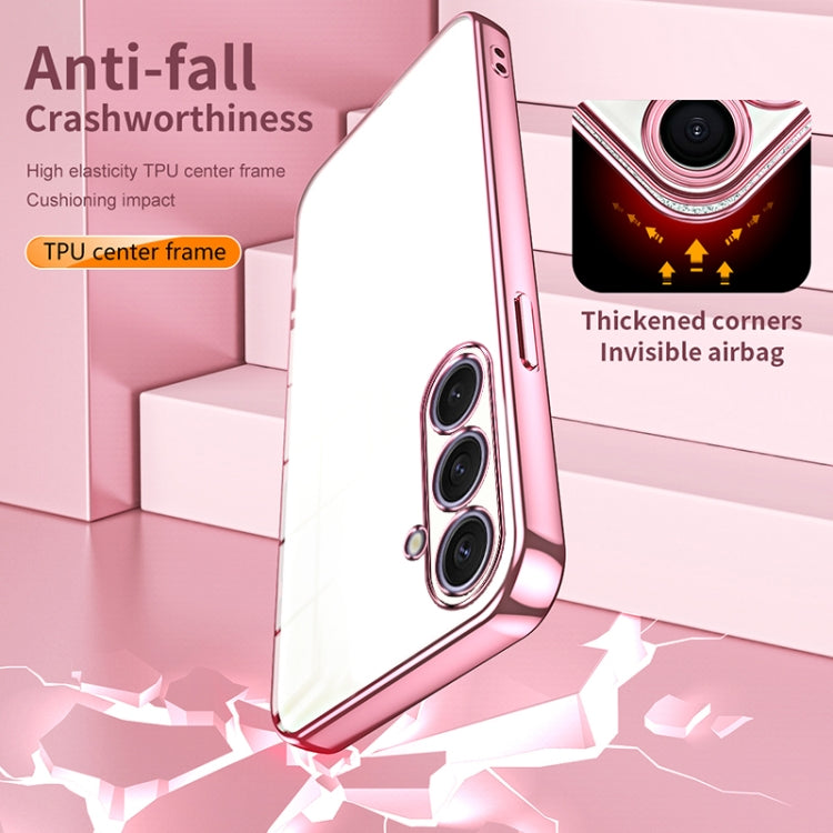 For Samsung Galaxy S25+ 5G Transparent Plating Fine Hole Phone Case(Transparent) - free shipping - PMC Jewellery - Order now!