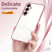 For Samsung Galaxy S25+ 5G Transparent Plating Fine Hole Phone Case(Green)