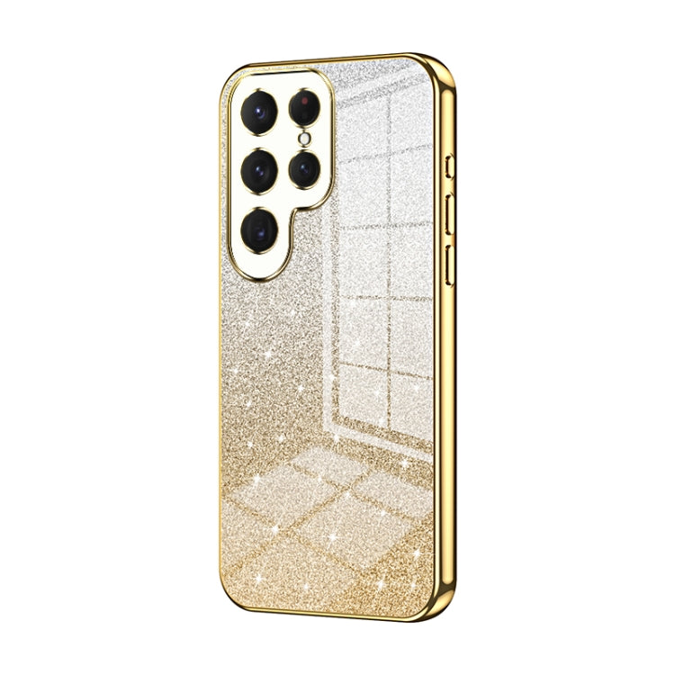 For Samsung Galaxy S25 Ultra 5G Gradient Glitter Powder Electroplated Phone Case(Gold) - Galaxy S25 Ultra 5G Cases by PMC Jewellery | Online Shopping South Africa | PMC Jewellery | Buy Now Pay Later Mobicred