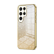 For Samsung Galaxy S25 Ultra 5G Gradient Glitter Powder Electroplated Phone Case(Gold)