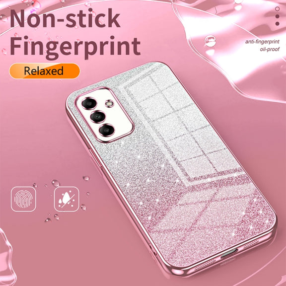 For Samsung Galaxy S25 5G Gradient Glitter Powder Electroplated Phone Case(Purple)