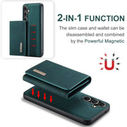 For Samsung Galaxy S24 FE 5G DG.MING M1 Series 3-Fold Multi Card Wallet + Magnetic Phone Case(Green)