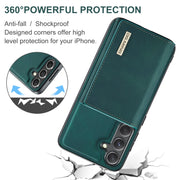 For Samsung Galaxy S24 FE 5G DG.MING M1 Series 3-Fold Multi Card Wallet + Magnetic Phone Case(Green)