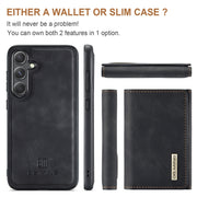 For Samsung Galaxy S24 FE 5G DG.MING M1 Series 3-Fold Multi Card Wallet + Magnetic Phone Case(Black)