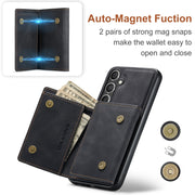 For Samsung Galaxy S24 FE 5G DG.MING M1 Series 3-Fold Multi Card Wallet + Magnetic Phone Case(Black)