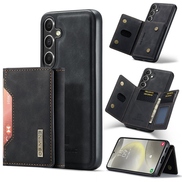 For Samsung Galaxy S24 FE 5G DG.MING M2 Series 3-Fold Multi Card Bag + Magnetic Phone Case(Black)