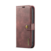 For Samsung Galaxy S24 FE 5G DG.MING Crazy Horse Texture Detachable Magnetic Leather Case(Red)