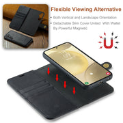 For Samsung Galaxy S24 FE 5G DG.MING Crazy Horse Texture Detachable Magnetic Leather Case(Black)