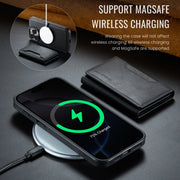 For iPhone 16 Pro Max DG.MING MAGKING-K2 Series MagSafe RFID Card Bag Detachable Phone Case(Black)