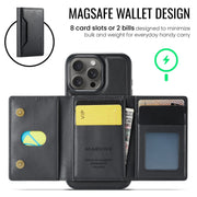 For iPhone 16 Pro Max DG.MING MAGKING-K2 Series MagSafe RFID Card Bag Detachable Phone Case(Black)