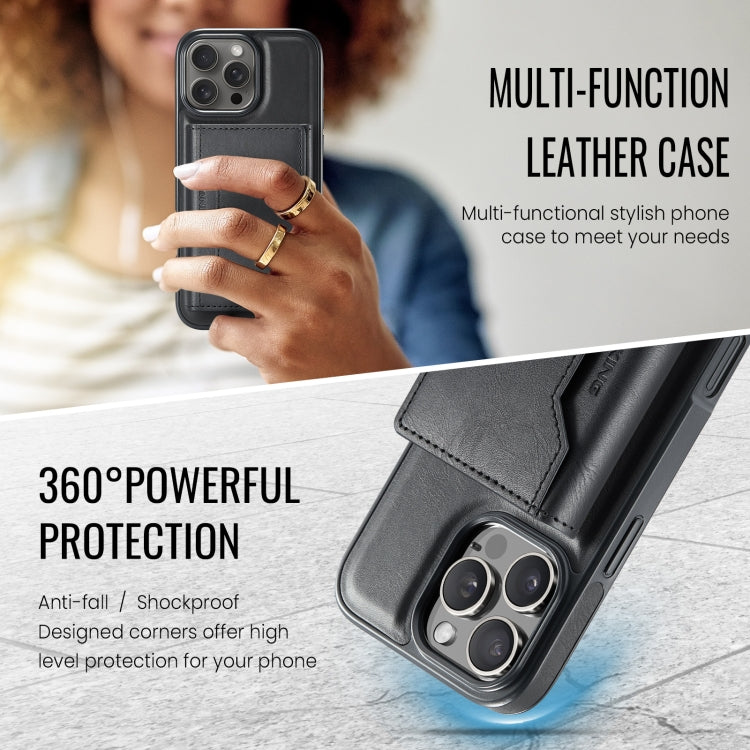 For iPhone 16 Pro Max DG.MING MAGKING-K2 Series MagSafe RFID Card Bag Detachable Phone Case(Black)