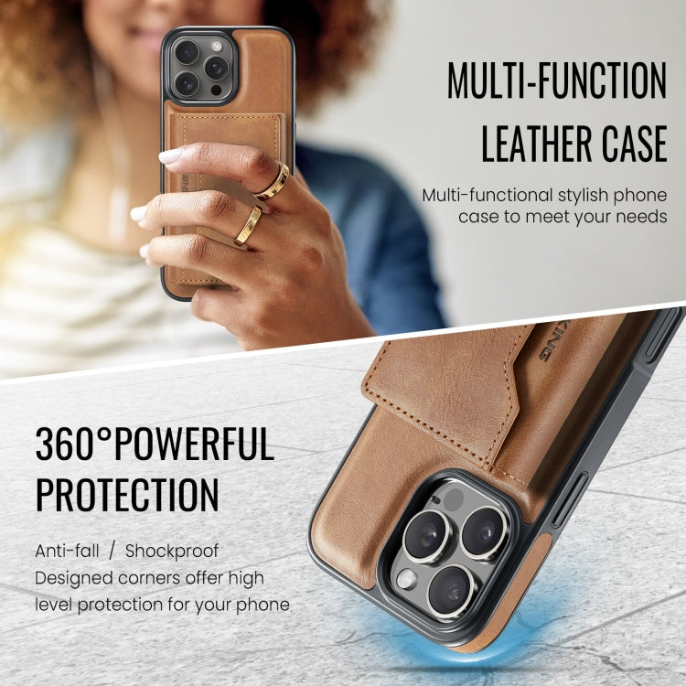 For iPhone 16 Pro Max DG.MING MAGKING-K2 Series MagSafe RFID Card Bag Detachable Phone Case(Brown) - free shipping - PMC Jewellery - Order now!