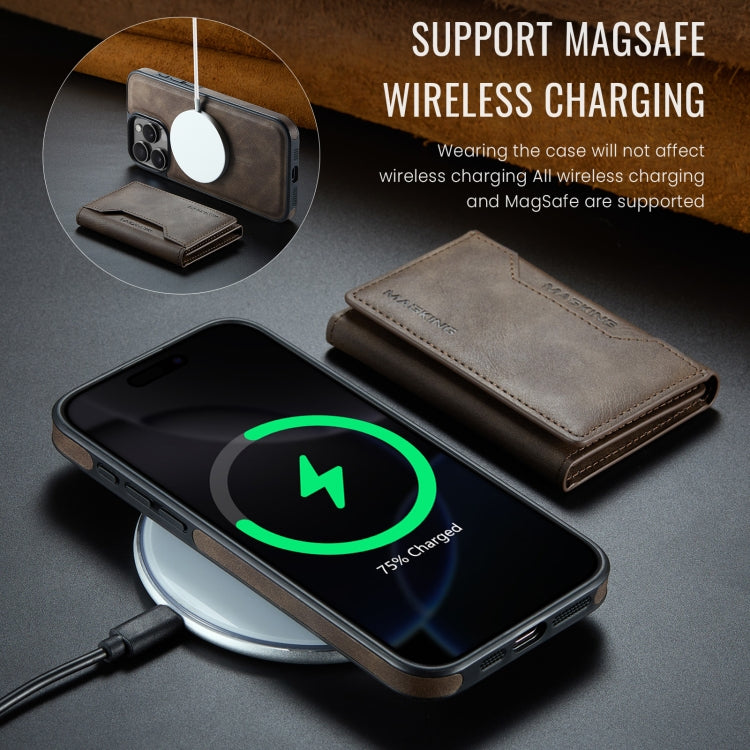 For iPhone 16 Pro Max DG.MING MAGKING-K2 Series MagSafe RFID Card Bag Detachable Phone Case(Coffee) - free shipping - PMC Jewellery - Order now!