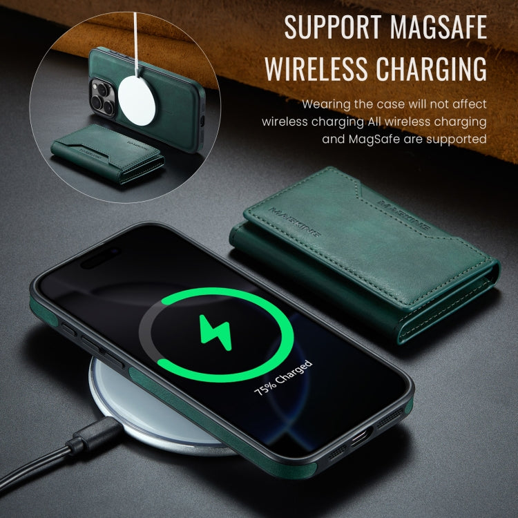 For iPhone 16 Pro DG.MING MAGKING-K2 Series MagSafe RFID Card Bag Detachable Phone Case(Green) - free shipping - PMC Jewellery - Order now!