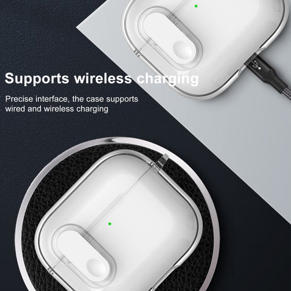 For AirPods 4 Ice Crystals Shockproof Earphone Protective Case(Grey)