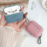 For AirPods Pro 2 Corduroy Cloth Pattern Earphone Protective Case(Beige)