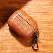 For AirPods Pro 2 Crocodile Texture Earphone Protective Case(Light Brown)