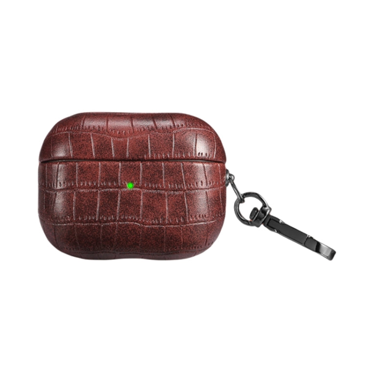 For AirPods 3 Crocodile Texture Earphone Protective Case(Dark Brown) - For AirPods 3 by PMC Jewellery | Online Shopping South Africa | PMC Jewellery | Buy Now Pay Later Mobicred