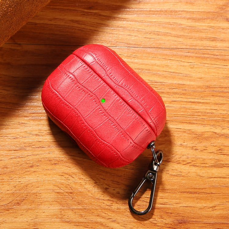 For AirPods 3 Crocodile Texture Earphone Protective Case(Red)
