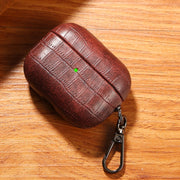 For AirPods 4 Crocodile Texture Earphone Protective Case(Dark Brown)