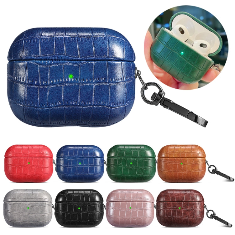 For AirPods 3 Crocodile Texture Earphone Protective Case(Royal Blue) - For AirPods 3 by PMC Jewellery | Online Shopping South Africa | PMC Jewellery | Buy Now Pay Later Mobicred