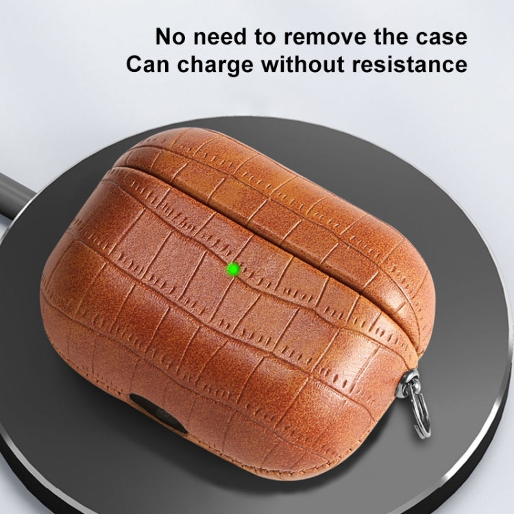For AirPods Pro Crocodile Texture Earphone Protective Case(Dark Green) - For AirPods Pro by PMC Jewellery | Online Shopping South Africa | PMC Jewellery | Buy Now Pay Later Mobicred