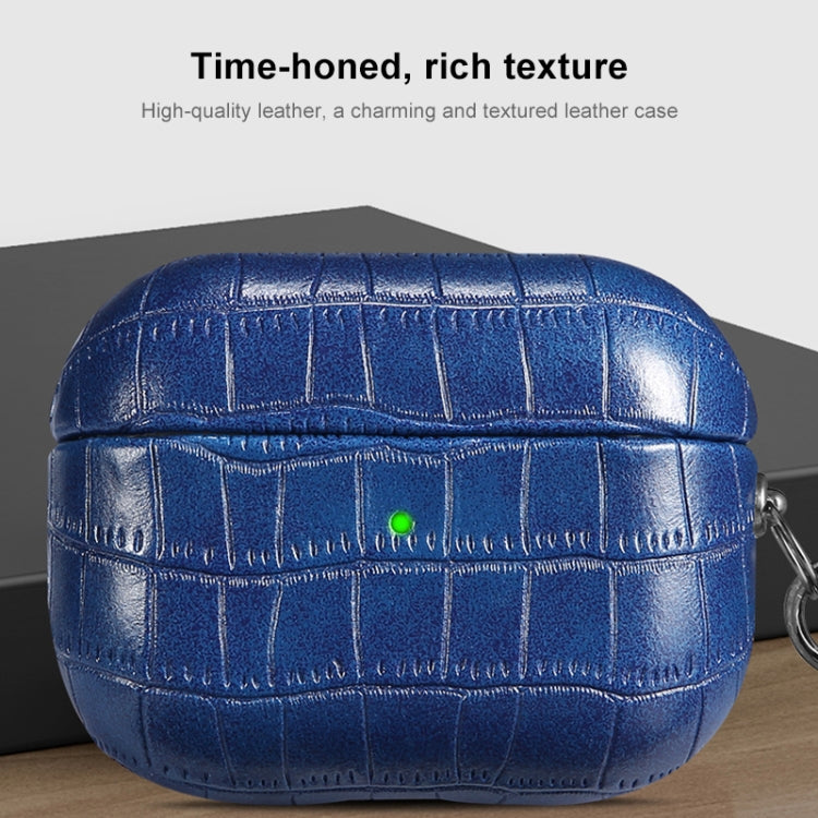 For AirPods 3 Crocodile Texture Earphone Protective Case(Royal Blue) - For AirPods 3 by PMC Jewellery | Online Shopping South Africa | PMC Jewellery | Buy Now Pay Later Mobicred