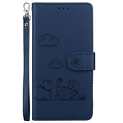 For Tecno Spark Go 2024 / 20 / 20C Cute Cats RFID Leather Phone Case(Blue)