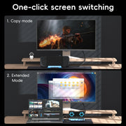 YCE-V279 10 in 1 USB-C Gaming Dock Station Hard Disk Enclosure with Detachable Fan(Blue Black)