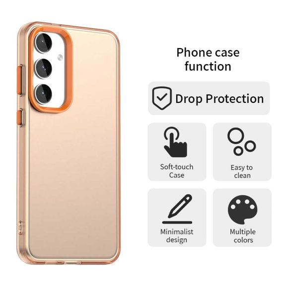 For Samsung Galaxy S25 5G Candy PC Hybrid TPU Shockproof Phone Case(Orange)