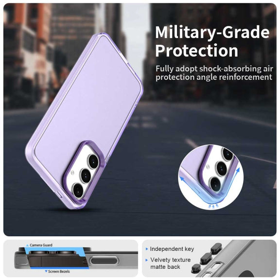 For Samsung Galaxy S25 5G Candy PC Hybrid TPU Shockproof Phone Case(Purple)