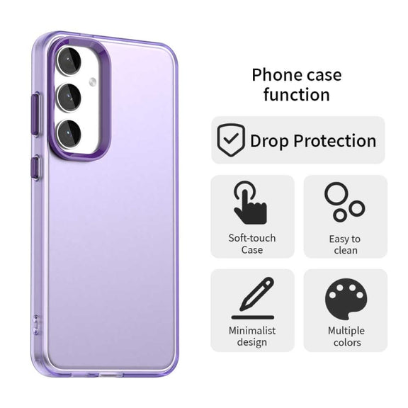 For Samsung Galaxy S25 5G Candy PC Hybrid TPU Shockproof Phone Case(Purple)
