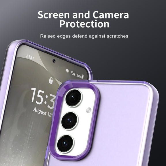 For Samsung Galaxy S25 5G Candy PC Hybrid TPU Shockproof Phone Case(Purple)