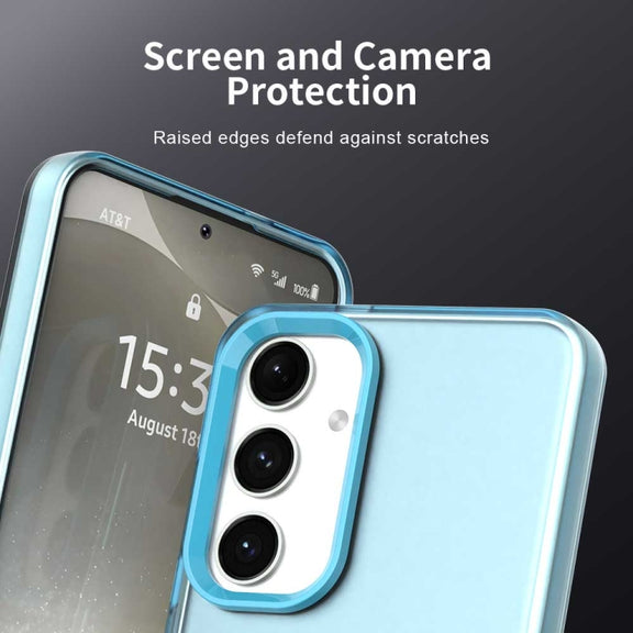 For Samsung Galaxy S25+ 5G Candy PC Hybrid TPU Shockproof Phone Case(Blue)