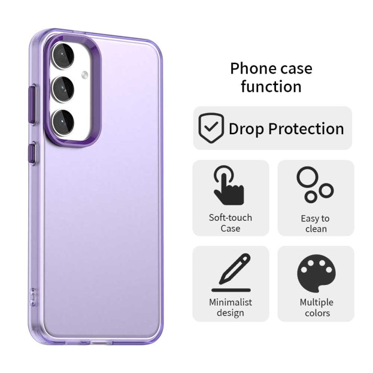 For Samsung Galaxy S25+ 5G Candy PC Hybrid TPU Shockproof Phone Case(Purple)
