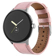 For Google Pixel Watch 3 45mm Round Tail Genuine Leather Watch Band(Pink) - Watch Bands by PMc TechLife | Online Shopping South Africa | PMc TechLife | Buy Now Pay Later Mobicred