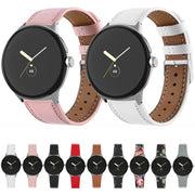 For Google Pixel Watch 3 45mm Round Tail Genuine Leather Watch Band(White)