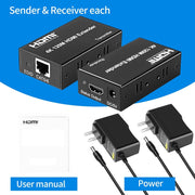 4K HDMI to RJ45 Network Extender, Transmission Distance: 120m(US Plug)