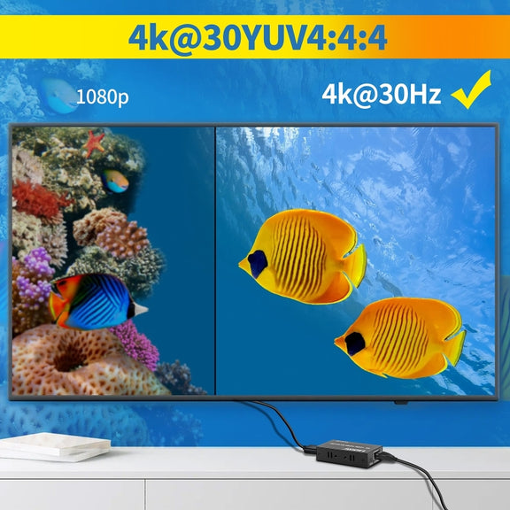 4K HDMI to RJ45 Network Extender, Transmission Distance: 120m(UK Plug)