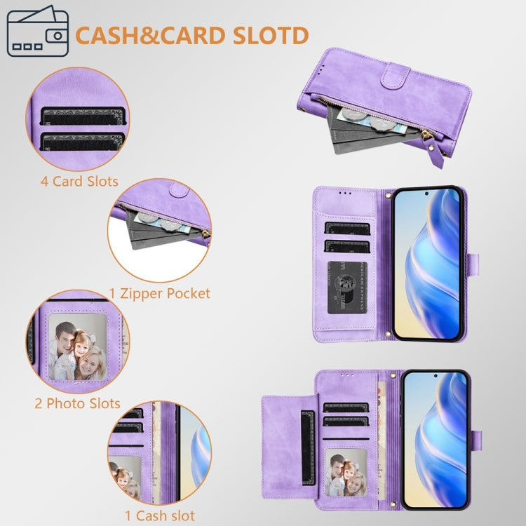 For Ulefone Note 18 Ultra Multi-Card Slots Zipper Wallet Leather Phone Case(Purple) - Ulefone Cases by PMC Jewellery | Online Shopping South Africa | PMC Jewellery | Buy Now Pay Later Mobicred