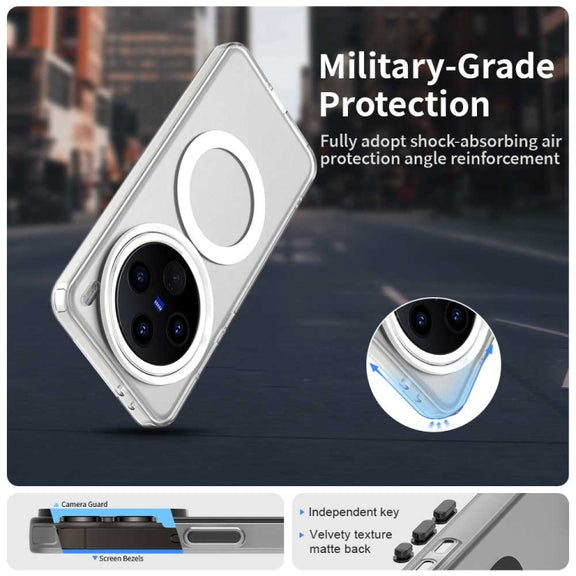 For vivo X200 Candy Magsafe PC Hybrid TPU Phone Case(White)