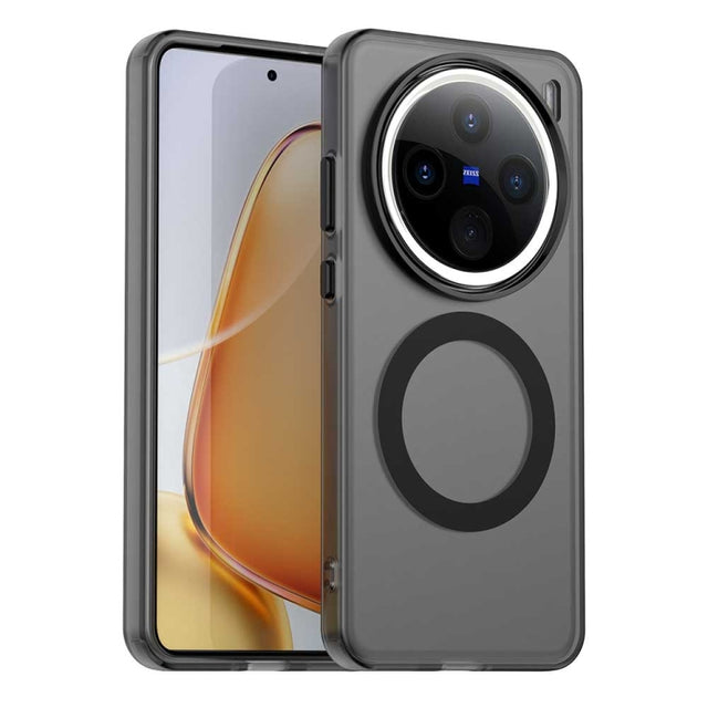 For vivo X200 Candy Magsafe PC Hybrid TPU Phone Case(Black)